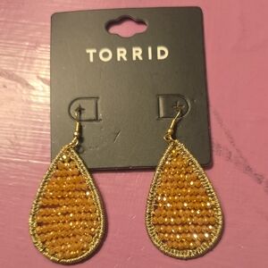 Torrid Sparkling Gold Teardrop Earrings